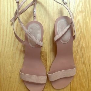 Beige strappy sandals (low heel) like new!